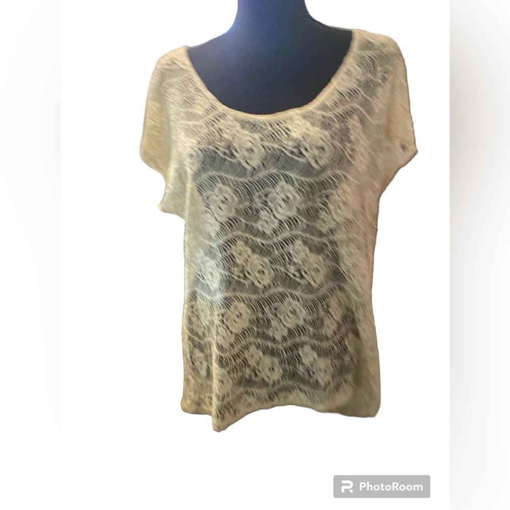 Women’s Shirt by MODlusive Size XL Hi Low Hem Lacy Hand‎ Wash